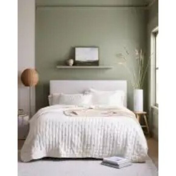 Quince 100% European Linen Dream Quilt 3PC Set Color White Size Full/Queen -NEW - Picture 7 of 8